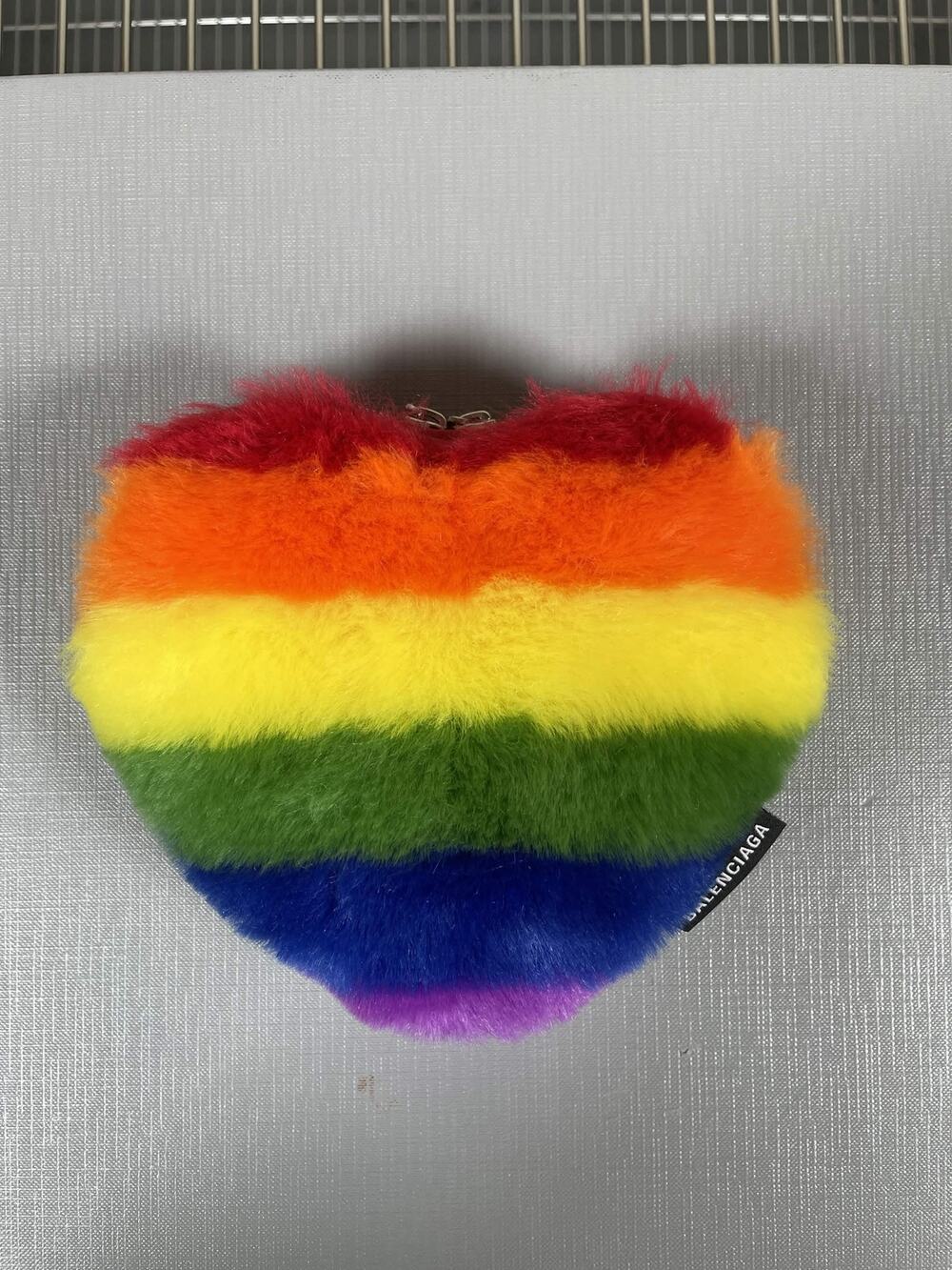 BALENCIAGA RAINBOW HEART POUCH BAG